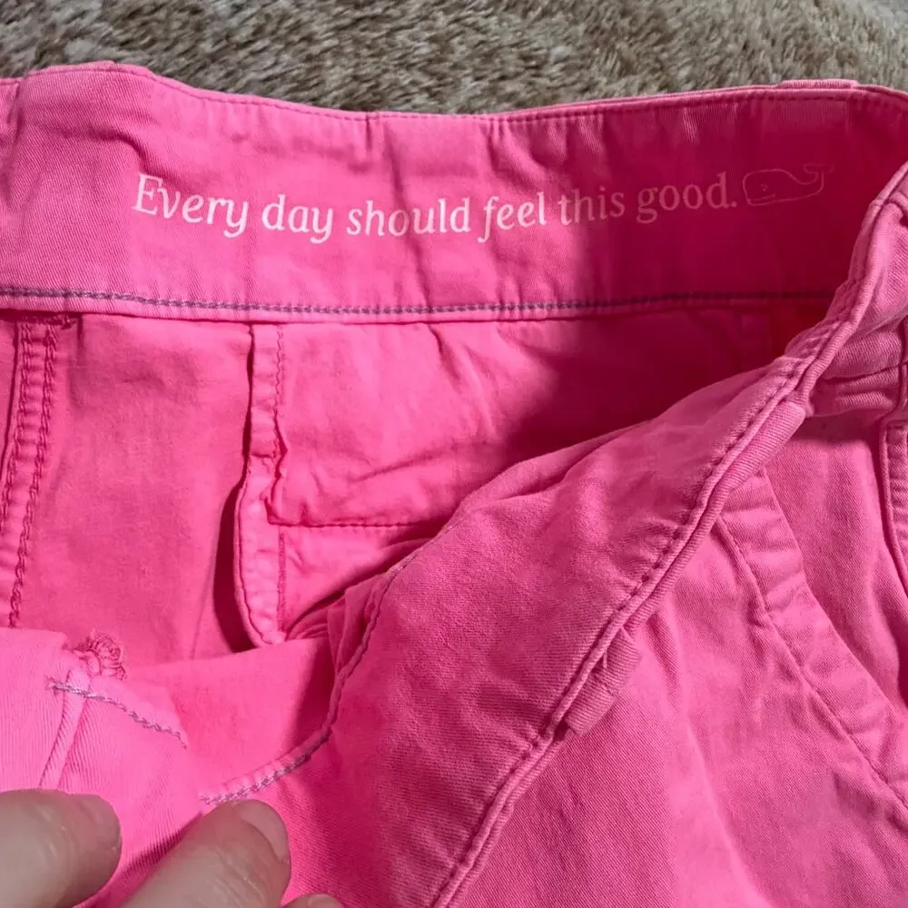 Vineyard Vines Scallop Every Day shorts Malibu Pink sz 6 summer beach preppy